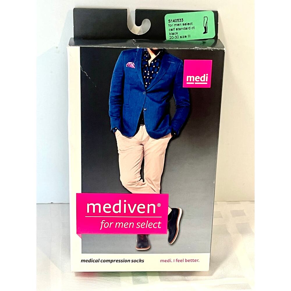 Mediven Men Select 1520 Mmhg Calf High Compression Stockings Closed Toe Black Mediven Men Select 1520 Mmhg Calf High Compression Stockings Closed Toe Black